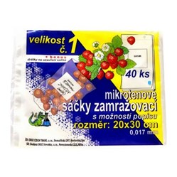 SÁČKY zamrazovací č. 1, 20 x 30 cm, bílé + drátky, 17 mik  40 ks