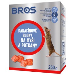 BROS parafínové bloky na myši a potkany 250 g