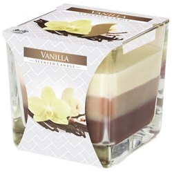 SVÍČKA vonná ve skle tříbarevná Vanilka