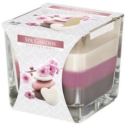 SVÍČKA vonná ve skle třibarevná Spa Garden