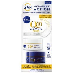 NIVEA Q10 DUO krém proti vráskám zpevňující denní + noční 2 x 50 ml