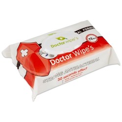 DOCTOR Wipes antibakteriální vlhčené ubrousky 72 ks s clipem