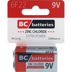 BATERIE BC 6F22 Extra power zinková 9 V