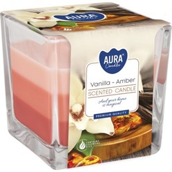 SVÍČKA vonná ve skle tři barvy Vanilla-amber  snk80