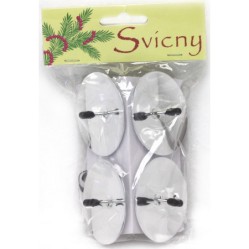 SVÍČKY bodec 5 cm, 4 ks stříbrný