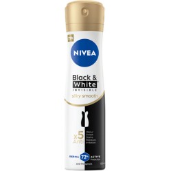 NIVEA deo sprej AP Black and White Silky Smooth 150 ml