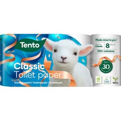 TOALETNÍ papír Tento Ellegance Classic White 3vrstvý, 18 m  8 ks