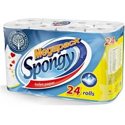 Toaletní papír Almusso Spongy 2vrstvý, bílý, celulóza, 16 m 24 rolí/bal.
