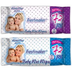 FRESHMAKER dětské vlhčené ubrousky 72 ks
