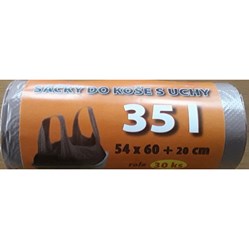 SÁČKY do koše s uchy pevné 12 micro, hnědé, 35 l, 30 ks    SKU-001