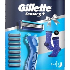 GILLETTE SENSOR3 strojek + 8 náhradních hlavic + ponožky NOVINKA
