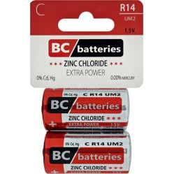 BATERIE BC R14/2P  R14 mono malý 2 ks/ bal