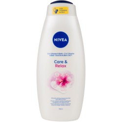 NIVEA SG + pěna do koupele Care and Relax 750 ml