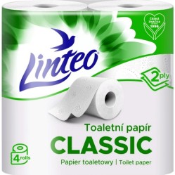 TOALETNÍ papír Linteo Classic bílý, 2vrstvý, 4 ks