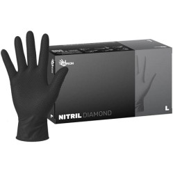 RUKAVICE NITRIL DIAMOND 3 nepudrované vel. L  černé  100 ks (100163)