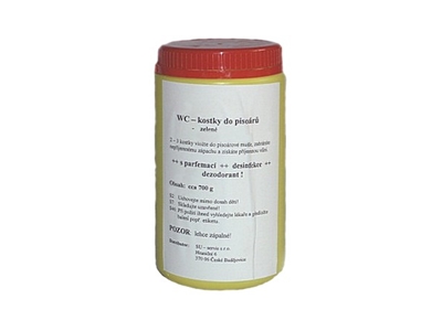 WC kostky do pisoárů dlouhopůsobící, zelené 700 g (cca 30 ks)