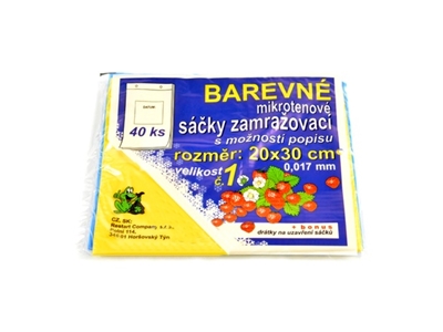 SÁČKY zamrazovací č. 1 barevné, 20 x 30 cm + drátky, 17 mik.