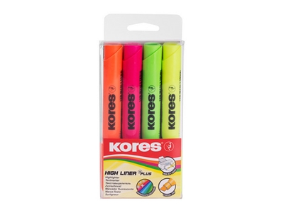 KORES High Liner Plus zvýrazňovače mix 4 barev