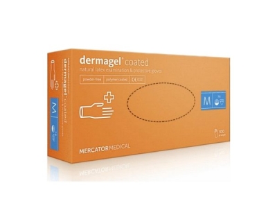 RUKAVICE DERMAGEL latex.100 ks vel. M   MERCATOR nepudrované