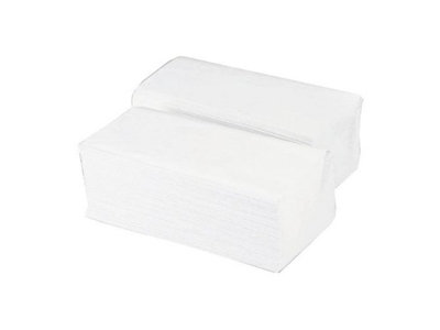 Papírové ručníky ZZ 1vrstvé, bílé, 100 % celulóza, 25 x 22 cm, 4 000 ks