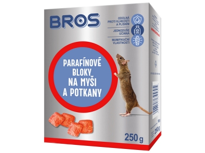 BROS parafínové bloky na myši a potkany 250 g