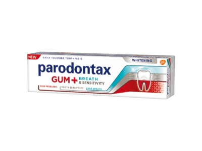 PARODONTAX  Gum + Breath and Sensitivity Whitenig zubní pasta 75 ml  NOVINKA