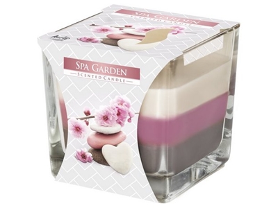 SVÍČKA vonná ve skle třibarevná Spa Garden