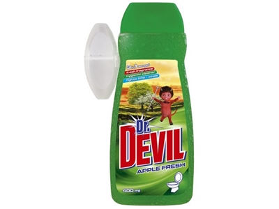 DR. DEVIL WC gel Apple Fresh 400 ml + košík
