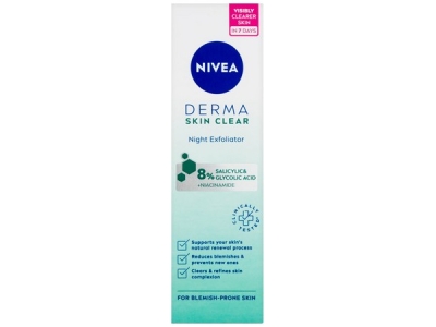 NIVEA noční exfoliační pleťový peeling Derma Skin Clear 40 ml