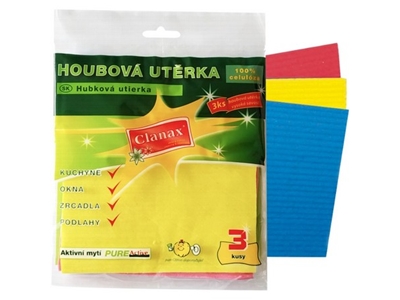 HOUBOVÁ utěrka Clanax 18 x 16 x 0,5 cm 3 ks 0220047