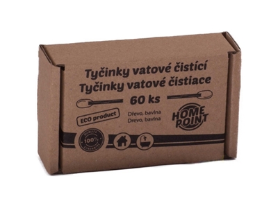 VATOVÉ tyčinky Eko dřevěné 60 ks 500017