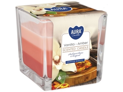 SVÍČKA vonná ve skle tři barvy Vanilla-amber snk80