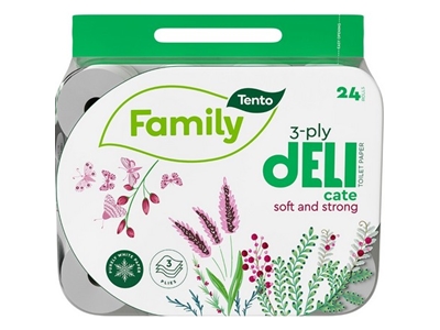 TOALETNÍ PAPÍR TENTO Family Delicate 3vrstvé  24 ks