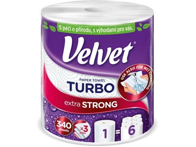 KUCHYŇSKÉ utěrky Velvet Turbo 3vrstvé 300 útržků