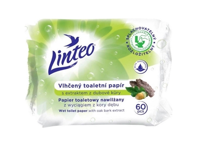 TOALETNÍ papír Linteo vlhčený s dubovou kůrou 60 ks