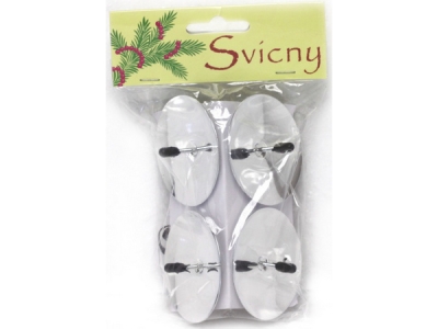 SVÍČKY bodec 5 cm, 4 ks stříbrný