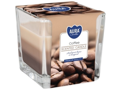 SVÍČKA vonná ve skle třibarevná Coffee