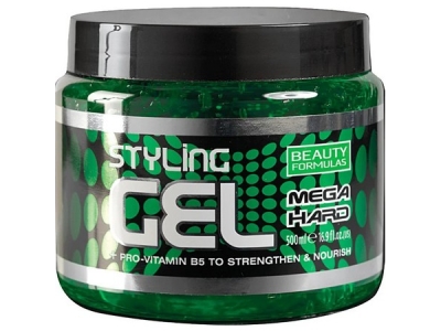 BEAUTY FORMULAS gel na vlasy Mega Hard zelený 500 ml
