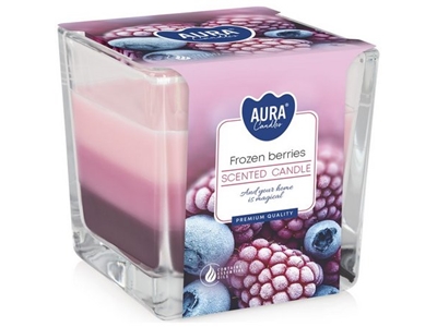SVÍČKA vonná ve skle třibarevná Frozen Berries