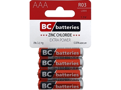 BATERIE BC R03/4P AAA 4ks/bal mikrotužka
