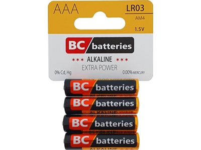 BATERIE LR03/4P LR03 mikrotužka alkalická
