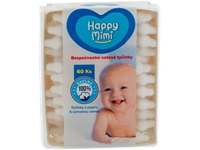 VATOVÉ tyčinky Happy Mimi 60 ks/ krabička