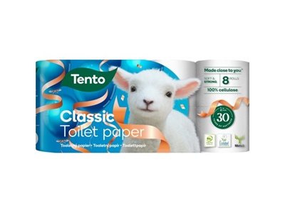 TOALETNÍ papír Tento Ellegance Classic White 3vrstvý, 18 m  8 ks