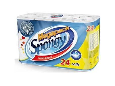 Toaletní papír Almusso Spongy 2vrstvý, bílý, celulóza, 16 m 24 rolí/bal.