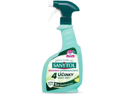 SANYTOL 4účinky univerzální dezinfekční čistič sprej vůně limetky 500 ml