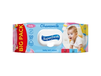 BABY Wipes vlhčené ubrousky Superfresh 120 ks clipem