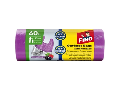 FINO HD sáčky na odpad fialové 14 mic  60 l  15 ks 