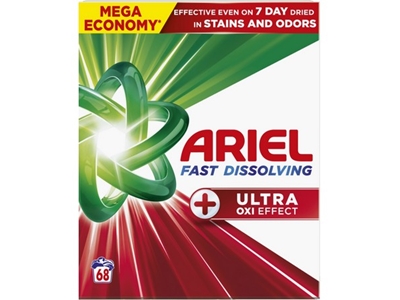 ARIEL prací prášek OXI 68 PD  3,74 kg na bílé prádlo