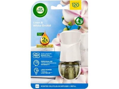 AIR WICK Elektrik komplet Prádlo + Bílá orchidej 19 ml