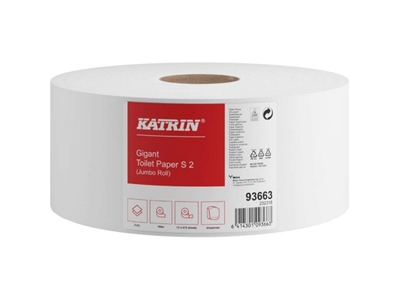 KATRIN Plus Gigant 190 mm, 2vrstvý, celulóza 100 m 1 role Prodej pouze po balení (93663)  Nové